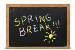 Spring Break written on Chalkboard